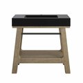 James Martin Vanities Auburn 36in Single Sink Console, Weathered Timber w/ Black Matte Mineral Composite Stone Top 165-V36-WTB-BM